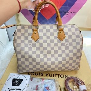 Authentic Louis Vuitton LV speedy 30 azur handbag crossbody bag